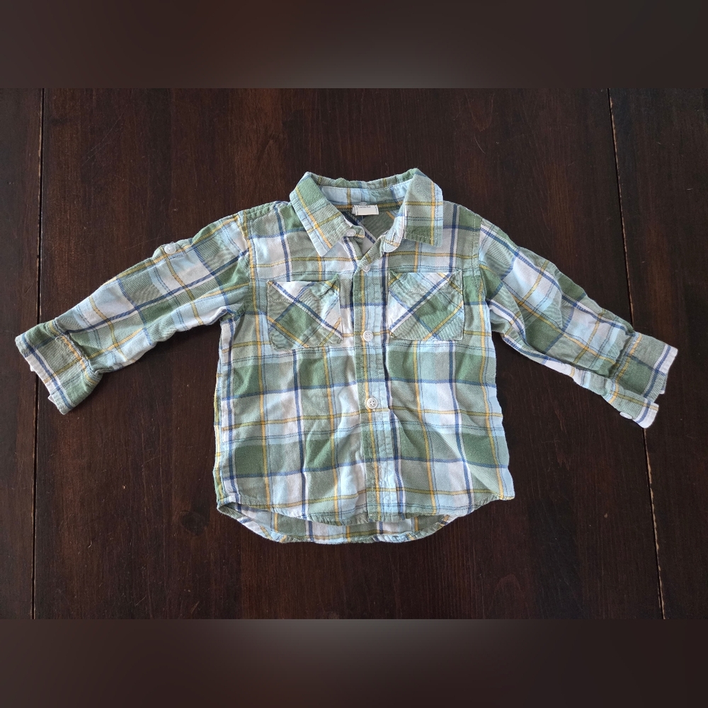 Old Navy Green Plaid Shirt
